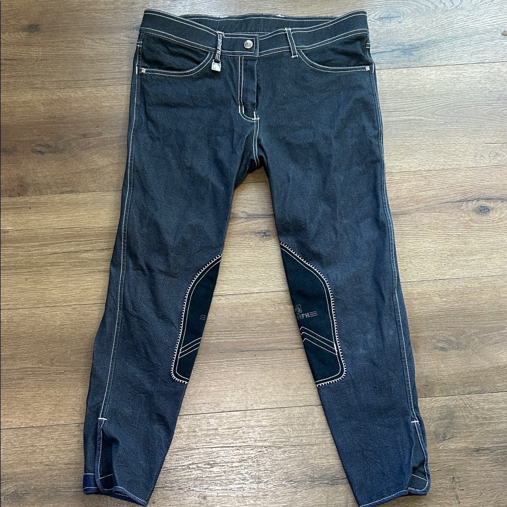 Romfh Black Straight Horse Riding Jeans with Contrast Stitching !! Size 30